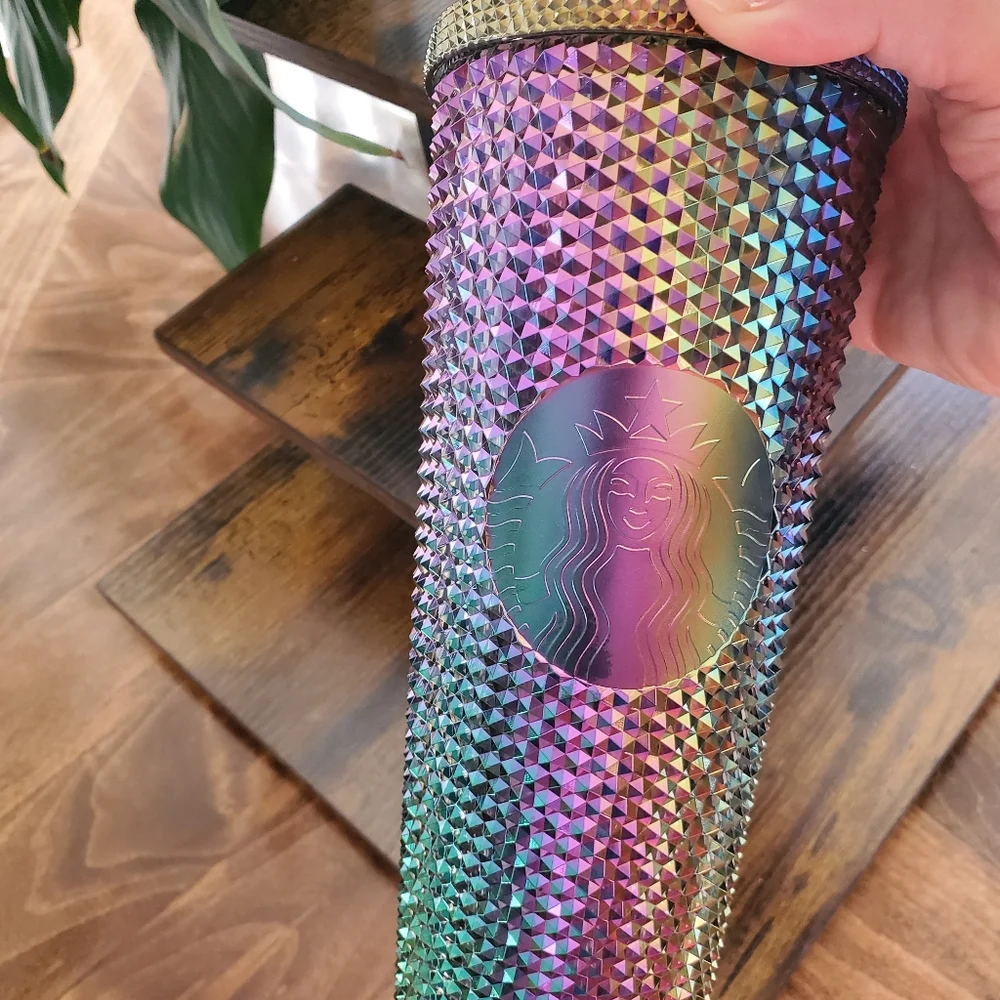 Starbucks Oil Slick Rainbow Iridescent Studded Tumbler 24 oz